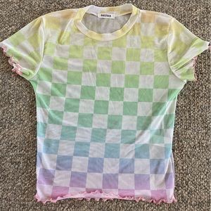 Rainbow Checkerboard mesh top